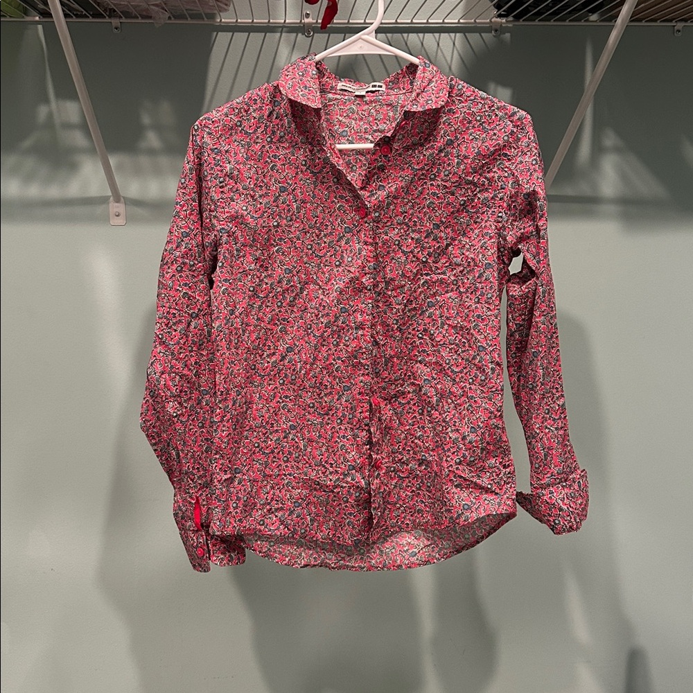 Ines De La Fressange Paris Pink and Blue Floral Shirt - Picture 2 of 6